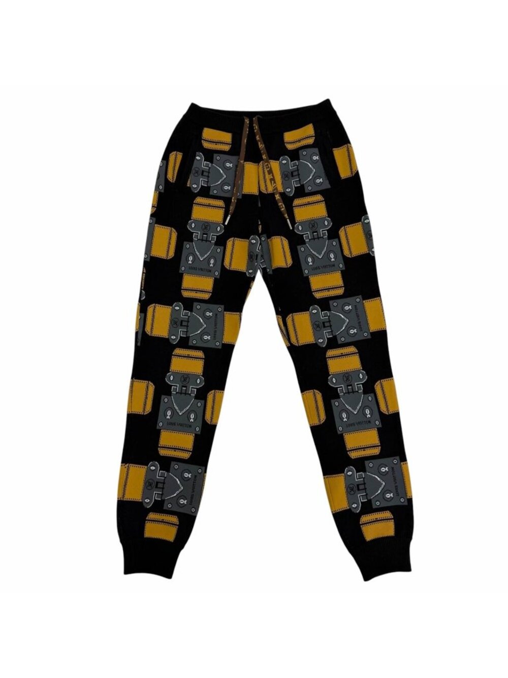 Louis Vuitton Jacquard Motif Monogram Drawstring Knit Jogger Pants
